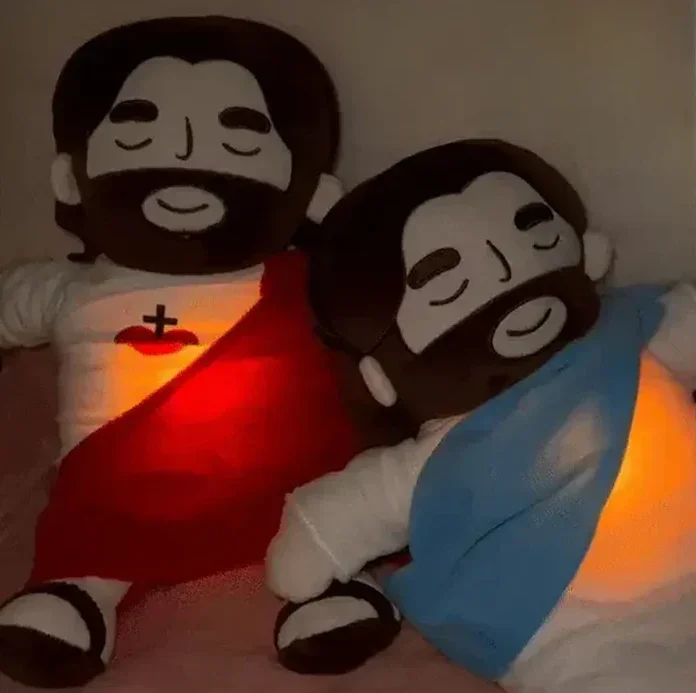 Pelucia Jesus Com Respiração e Luz
