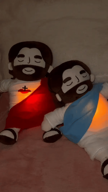 Pelúcia de Jesus Respirável com Música para Dormir