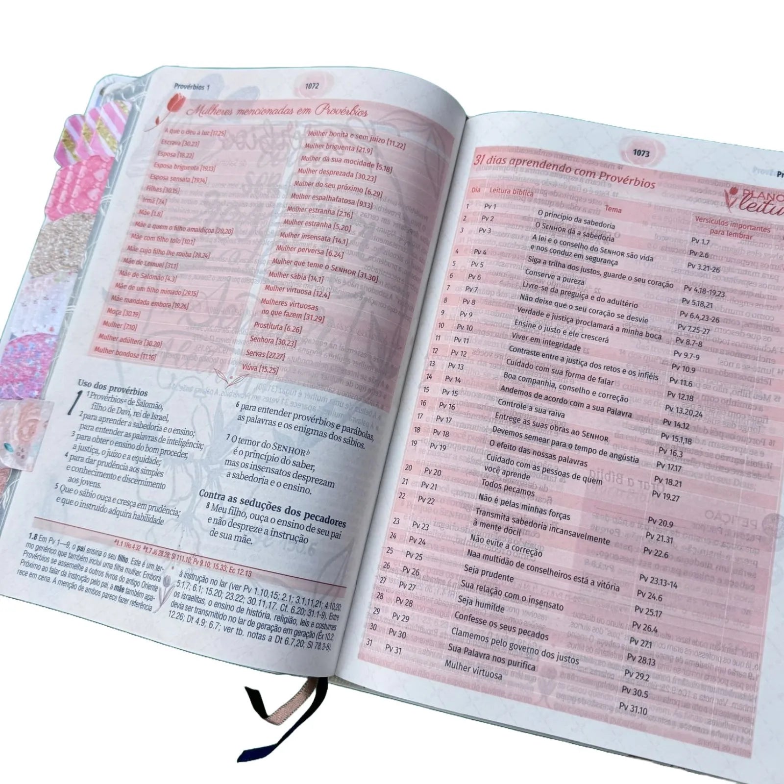 Bíblia Glitter Rosa 100% Mulher Sábia de Estudos Escolhida por Deus Full Color e Indice